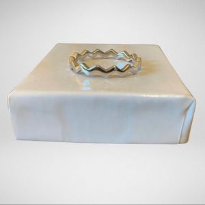 Brand New Sterling Silver Zig Zag Ring - 925 Stamp Stacked - Size 8